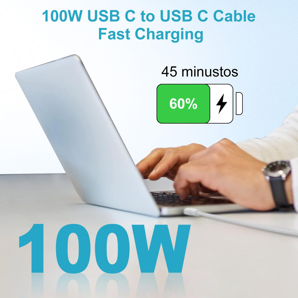 100W USB C Charger Cable 3M, iPhone 15 16 17 Charger Cable 3M Long USB C Cable Fast Charge Type C Fast Charging Lead Wire for iPhone Air/17/16 Pro Max/16e/15 Plus,iPad Pro/Air,Macbook,Samsung S25 S24
