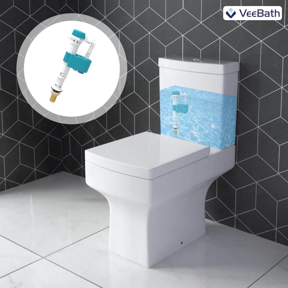 VeeBath Toilet Inlet Valve Bottom Entry, Inlet Float Valve 1/2 inch