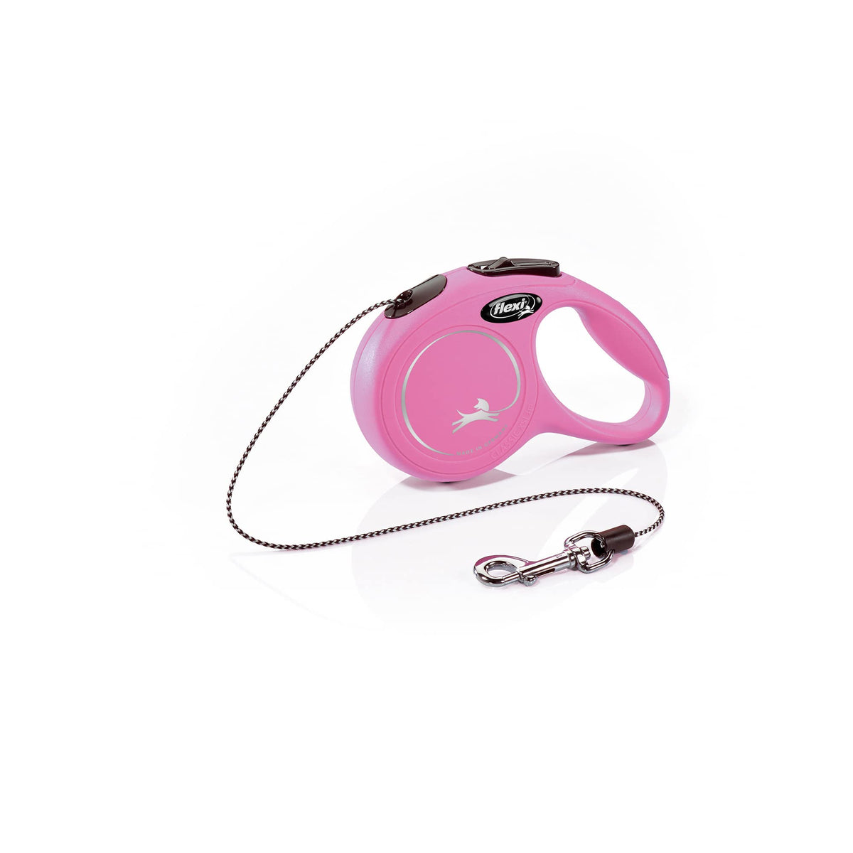 flexi Classic S | 5 m Retractable Cord Leash for Dogs up to 12 kg | Black | Retractable Dog Lead | Weight: 160 g | Dimensions: 9.6 x 16.2 cm