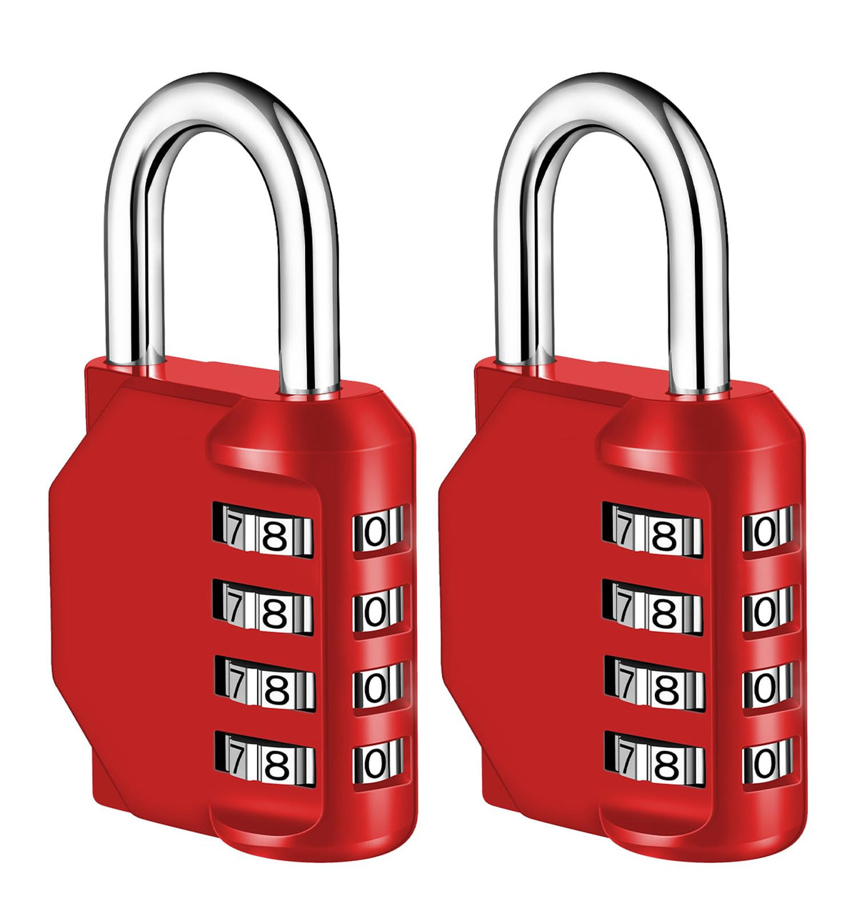 NAGE Padlocks with Code, Combination Lock 4 Digit Gym Locker (1P, Red)