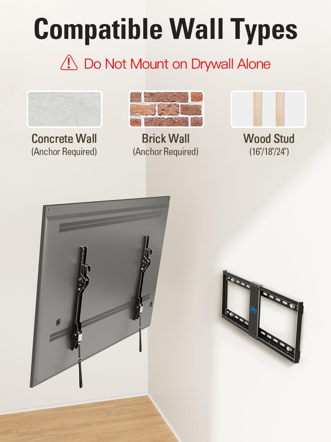 Mounting Dream Fixed TV Wall Bracket for 26-60" TV Max VESA 400x400mm 45kg