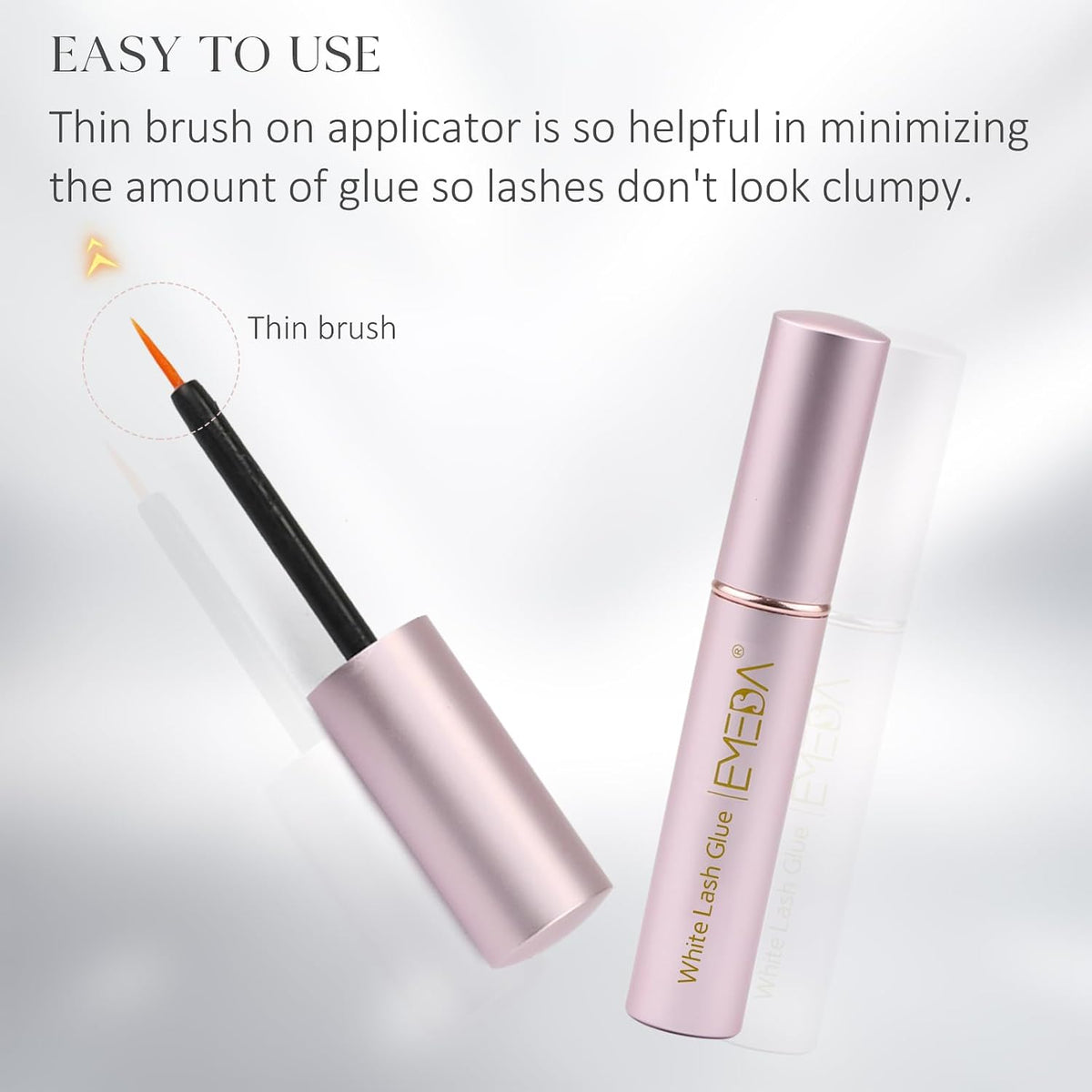 EMEDA Super Strong Hold False Eyelash Glue Professional Latex Free Lash Glue Waterproof Lash G lue Transparent Strip Eyelash Adhesive White and Clear