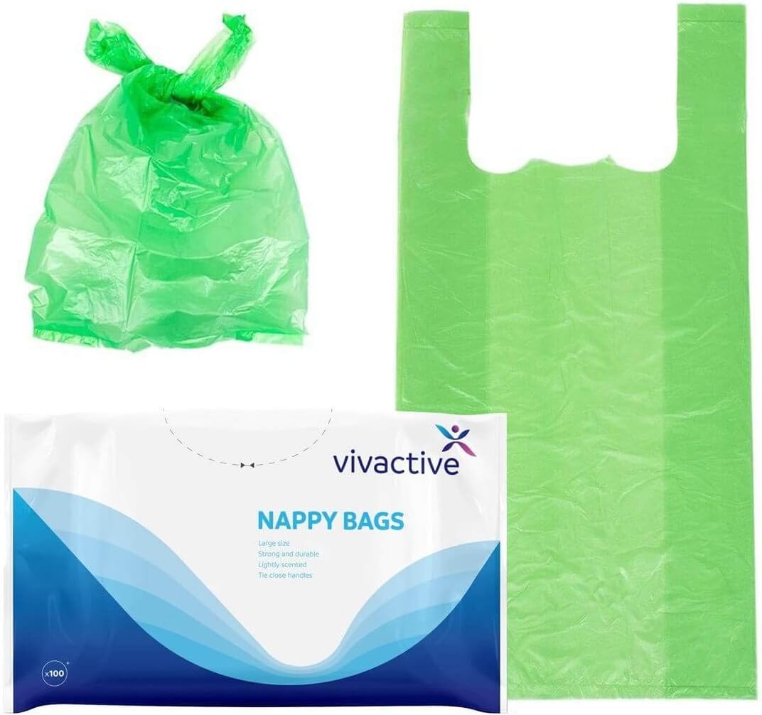 Vivactive Incontinence Disposal Bags Extra Large Nappy Bags 100 Pack