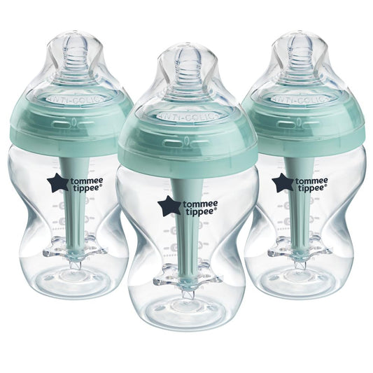 Tommee Tippee Advanced Anti-Colic Baby Bottles — 3 Pack, 260ml, Vented Wand, Self-Sterilising, BPA-Free | 6-18 Months