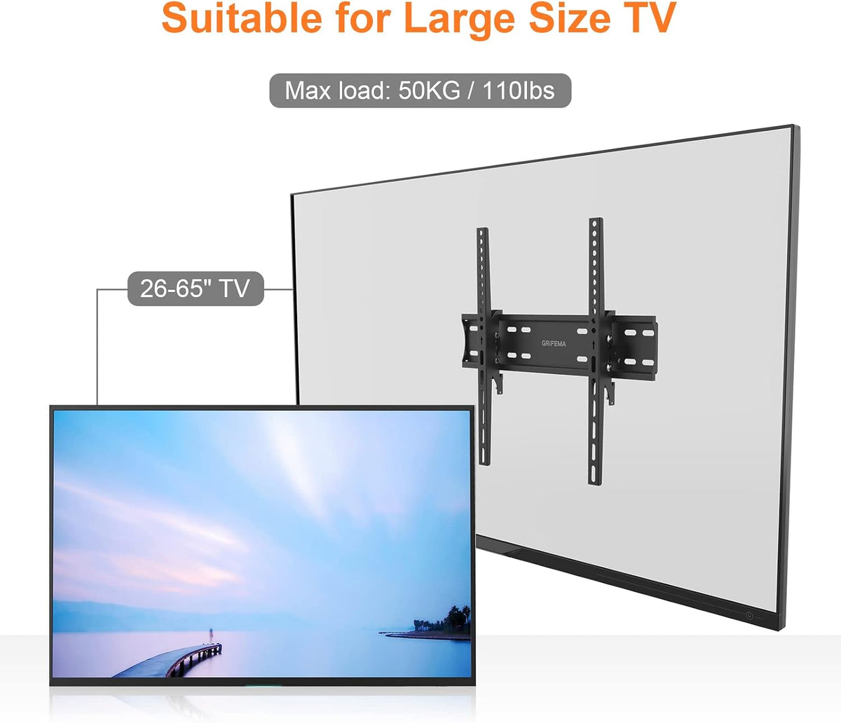 GRIFEMA Tilt TV Wall Bracket for 26 to 65 Inch TVs