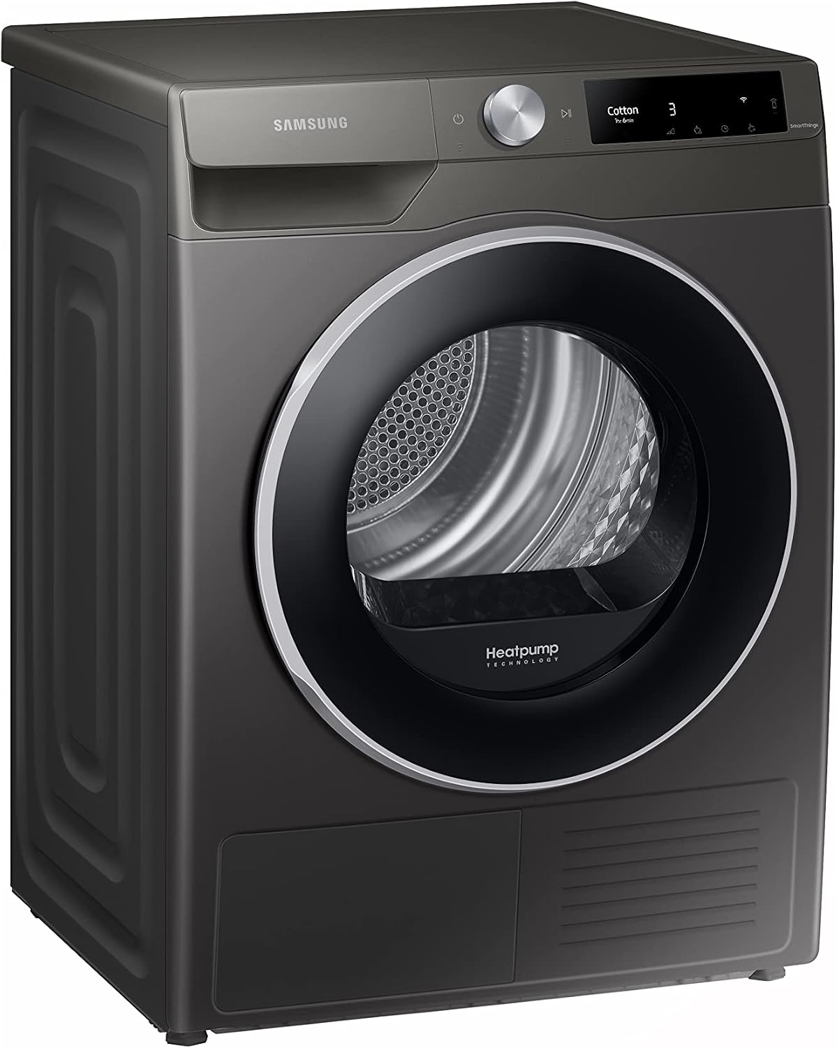 Samsung Series 6 DV90T6240LN/S1 with OptimalDry™, Freestanding Heat Pump Tumble Dryer, 9 kg, Graphite, A+++ Rated