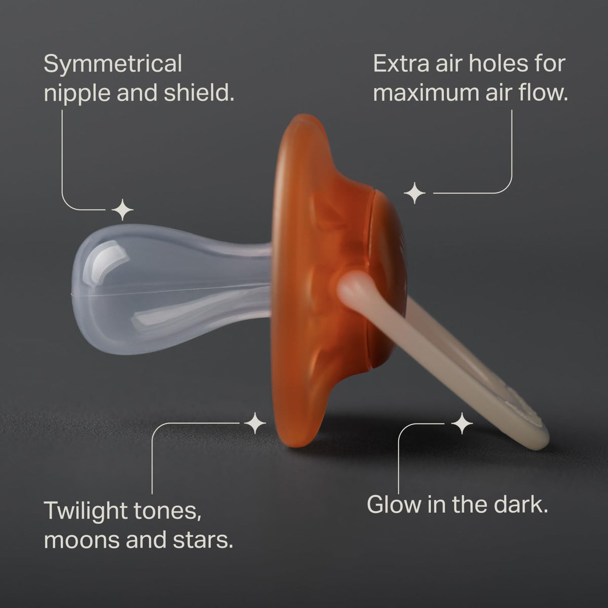 Tommee Tippee Ultra-Light StayPut Night Glow Soother 0-6m Pack of 2