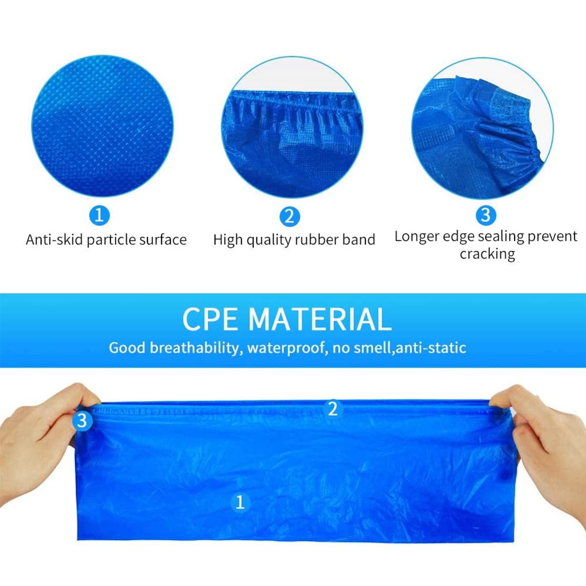 WUJUN 100/200 Pack Blue/Black Disposable Shoes Covers Boot Cover Waterproof, Dust-proof, Non-slip, One Size Fit Most, Protect Your Shoes, Carpets and Floors. Cleaning Accessories