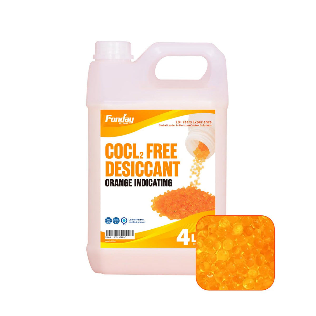 1.2LBS Fonday Premium Moisture Indicating Silica Gel Desiccant Beads