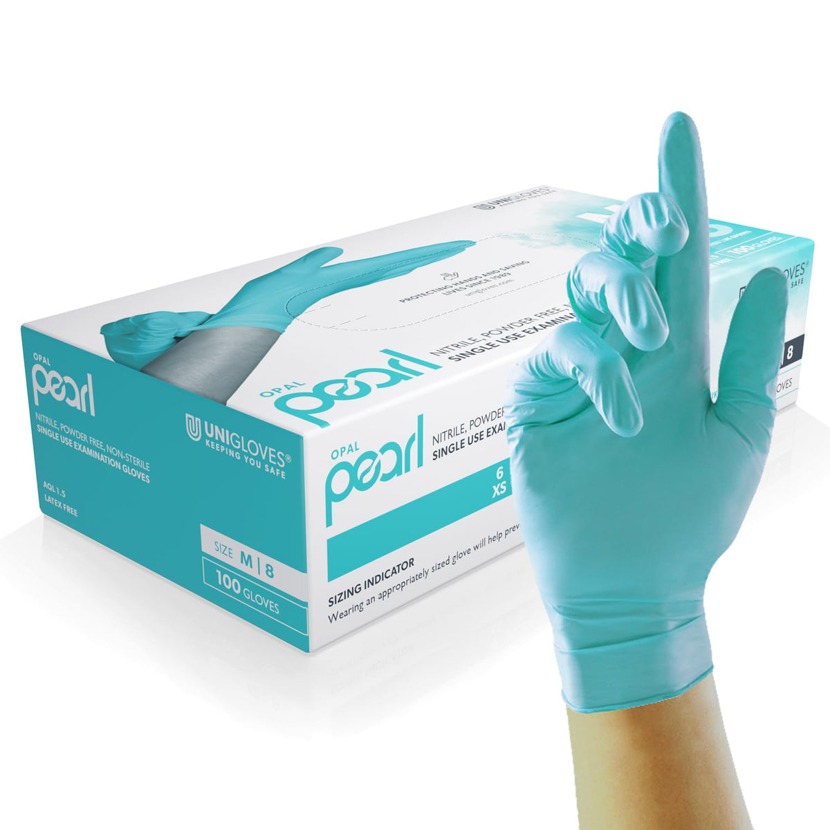 Unigloves White Pearl Nitrile Examination Gloves