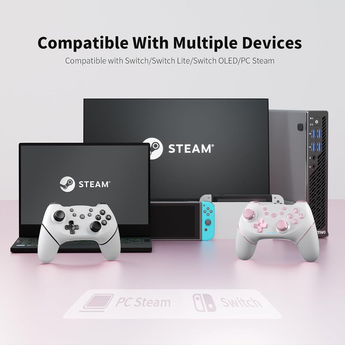 AceGamer 2pcs Wireless Controller for Switch 2/Switch/Lite/OLED, Controller for Switch Pro with Wake-up Function with One Button, Switch Pro Controller with Dual Vibration/Turbo/Screenshot