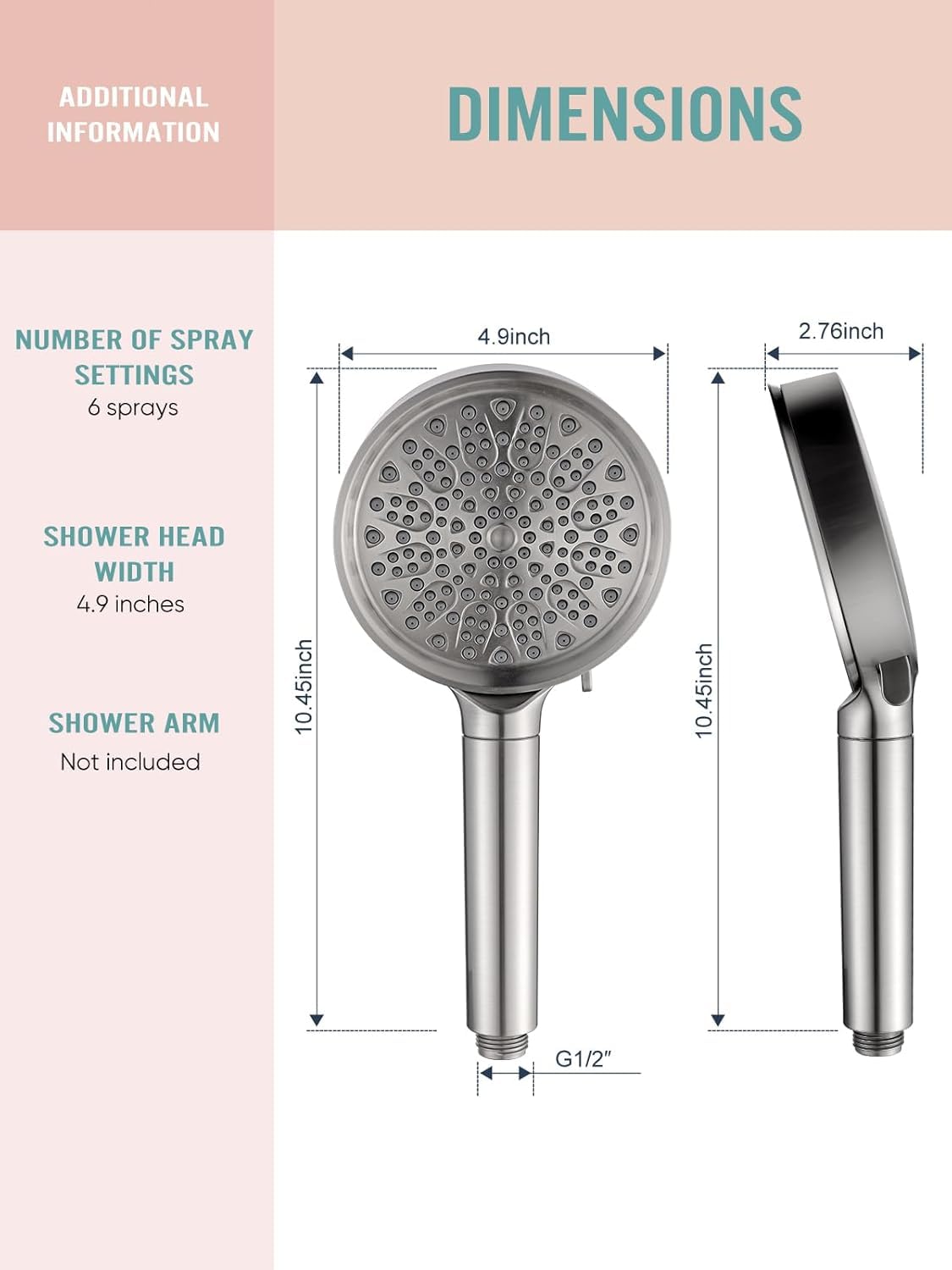 Cobbe Hard Water Filter Shower Head with 1.5m Hose and Holder