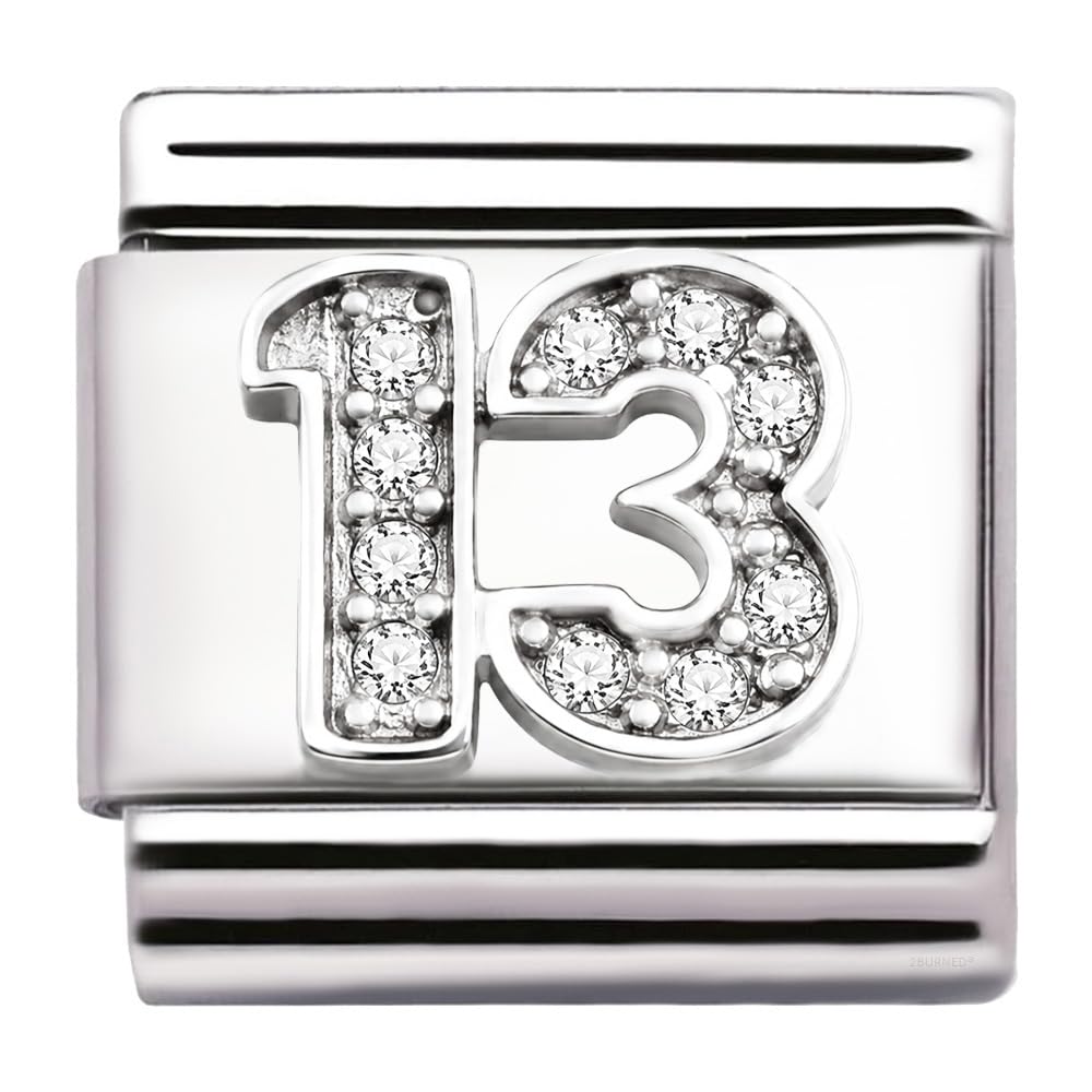 Italian Charm Link Number Birthday Milestones fit 9mm bracelet