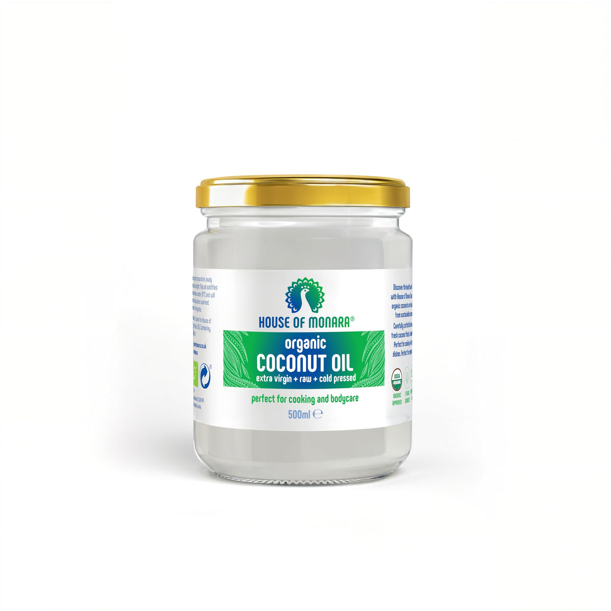 House of Monara Organic Extra Virgin Coconut Oil Pure, Raw and Cold Pressed 200 ml