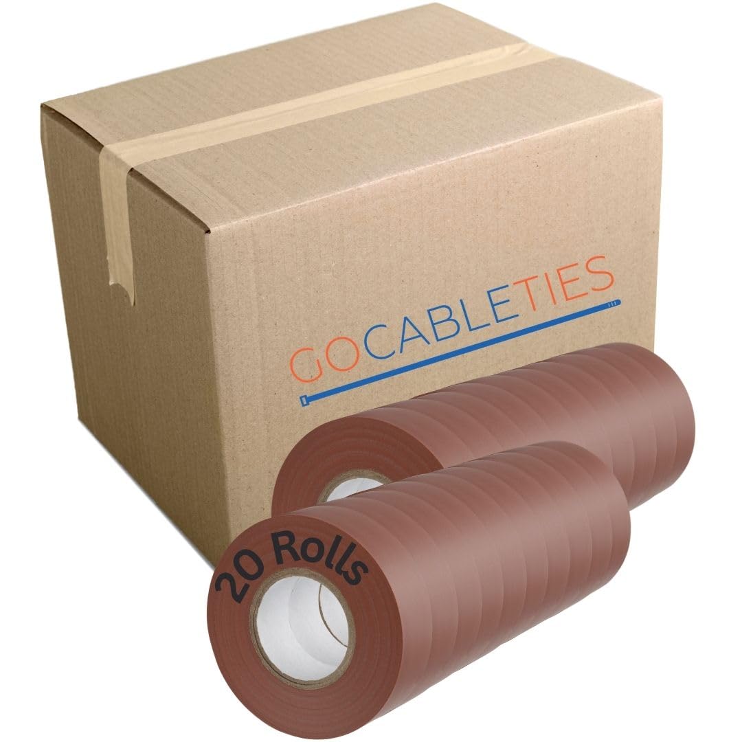 Gocableties Grey Electrical Tape, 19mm x 20m, Strong Self-Adhesive PVC Insulation Tape for Insulating, Repairing and Protecting Electrical Wires, 2 Rolls