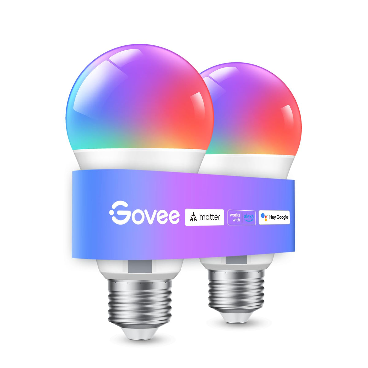 Govee RGBWW B22 Smart Bulb, 800LM, Music Sync, 54 Scenes, 2 Packs