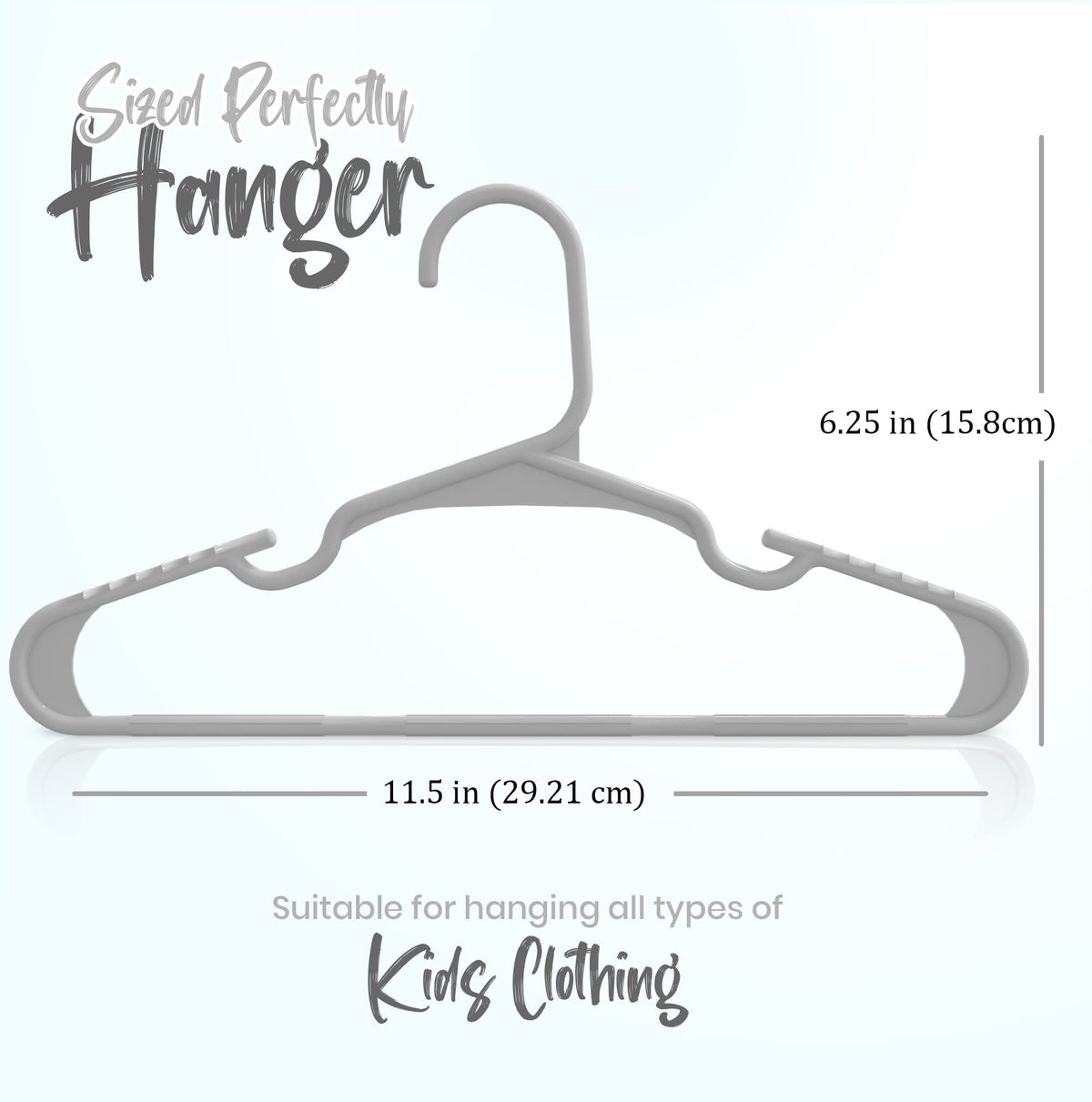 Utopia Home 20pcs Kids Hangers - 28cm Plastic Baby Hangers for Closet - Kids Hanger for Clothes and Baby Hanger for Closet - for Daily Standard Use (Grey)