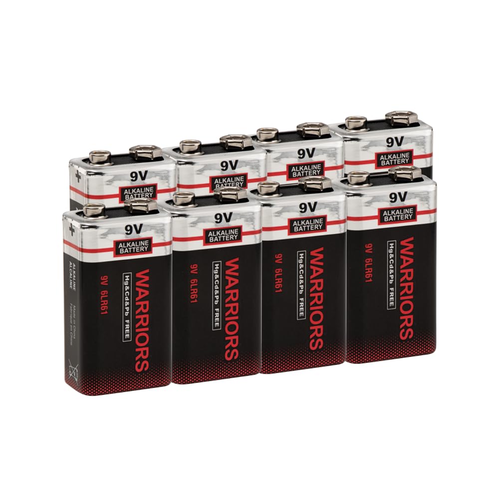 Warriors 4X 9V Alkaline Batteries, 6LR61, Long Lasting Power