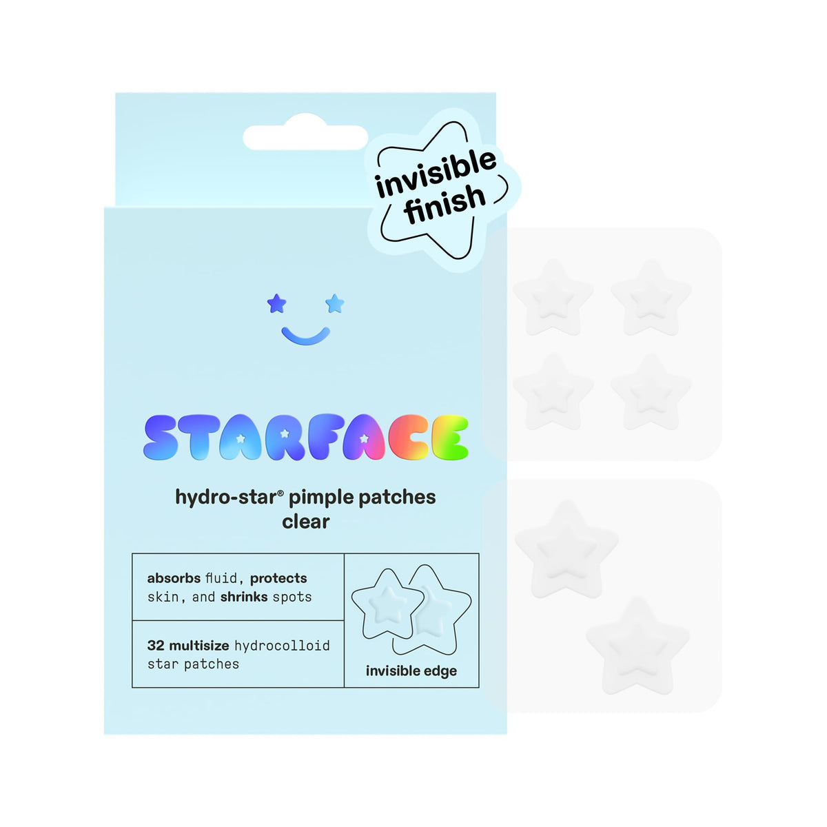 Starface Hydro-Star® Black Hydrocolloid Star-Shaped Pimple Patch, 96 ct