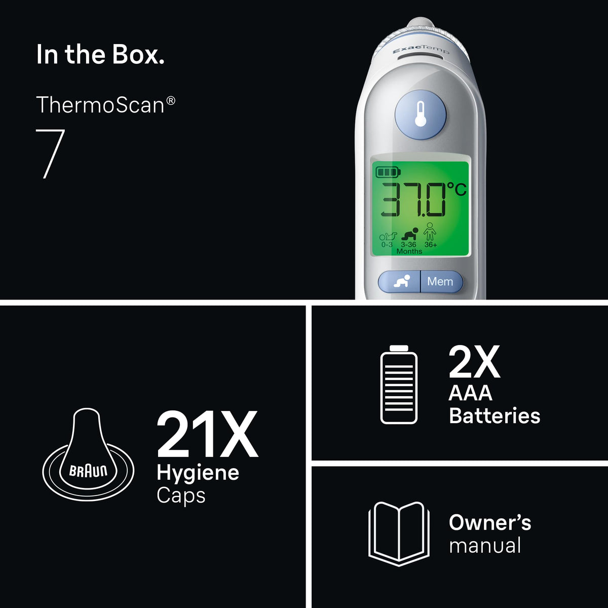 Braun ThermoScan 7 Ear thermometer | Age Precision Technology | Black