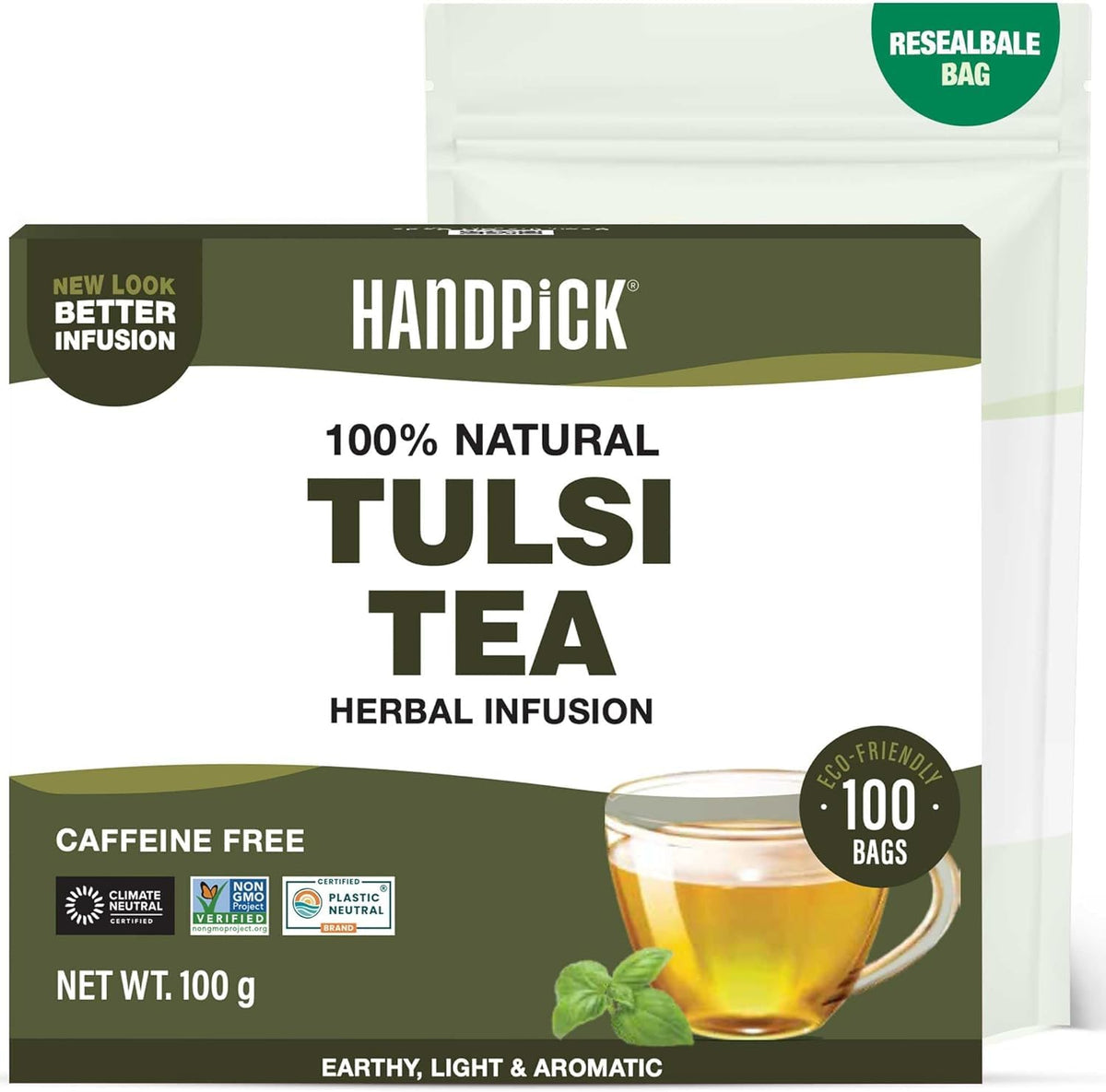 HANDPICK, Spearmint Tea Bags (100 Count), Spearmint Leaf Tea Bags