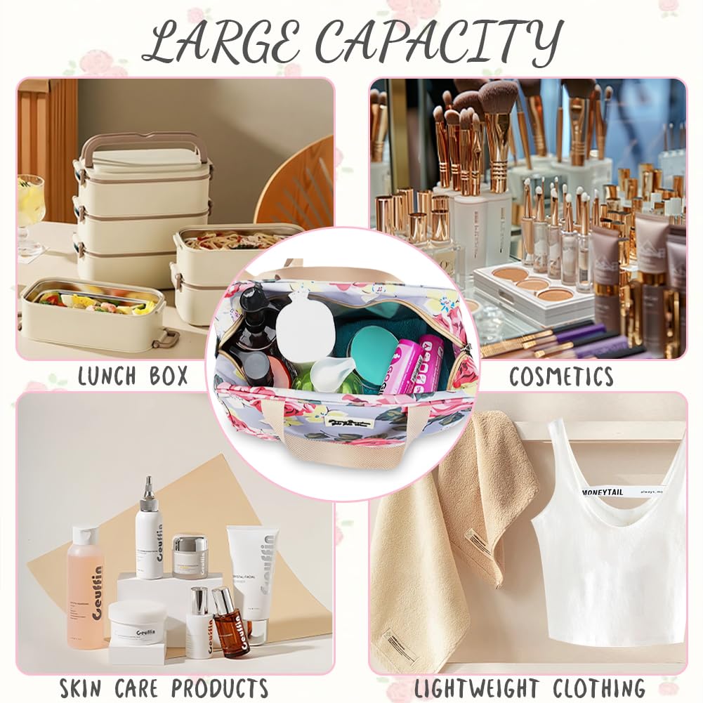 Aucuu Toiletry Bag, Large Full Size Toiletry Bag, Travel Hand-Held Make up Wash Bags, Portable Waterproof Toile-Try Kit, Bathroom Storage Case, Cosmetic Organizer for Travel, Camping for Women Girl