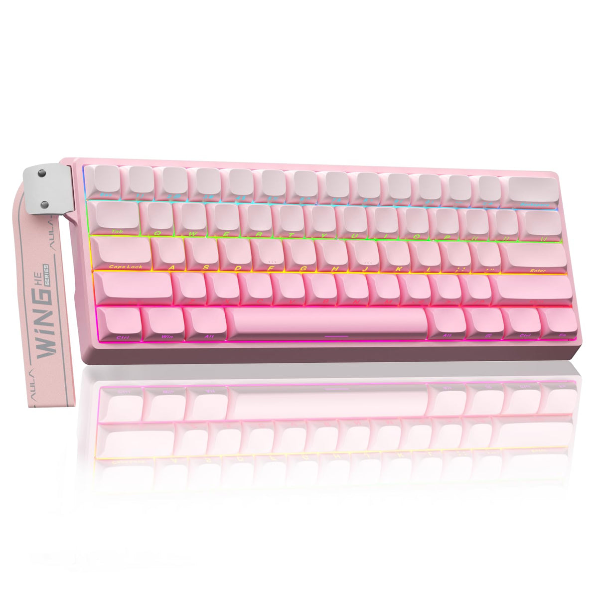 AULA WIN60 HE Mechanical Gaming Keyboard Wired,Hall Effect Magnetic Switches,Adjustable Actuation Rapid Trigger,8K Polling Rate,RGB Backlight,60% Percent Keyboard for Mac/Win (BLACK) (Pack of 2)