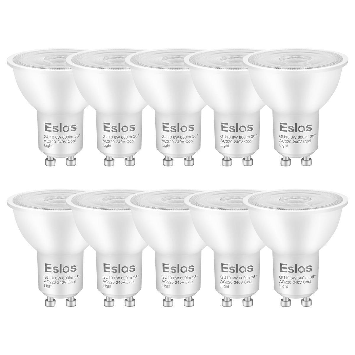 GU10 LED Bulbs Natural White 4000K, 6W, 60 Watts Equivalent, 6 Pack