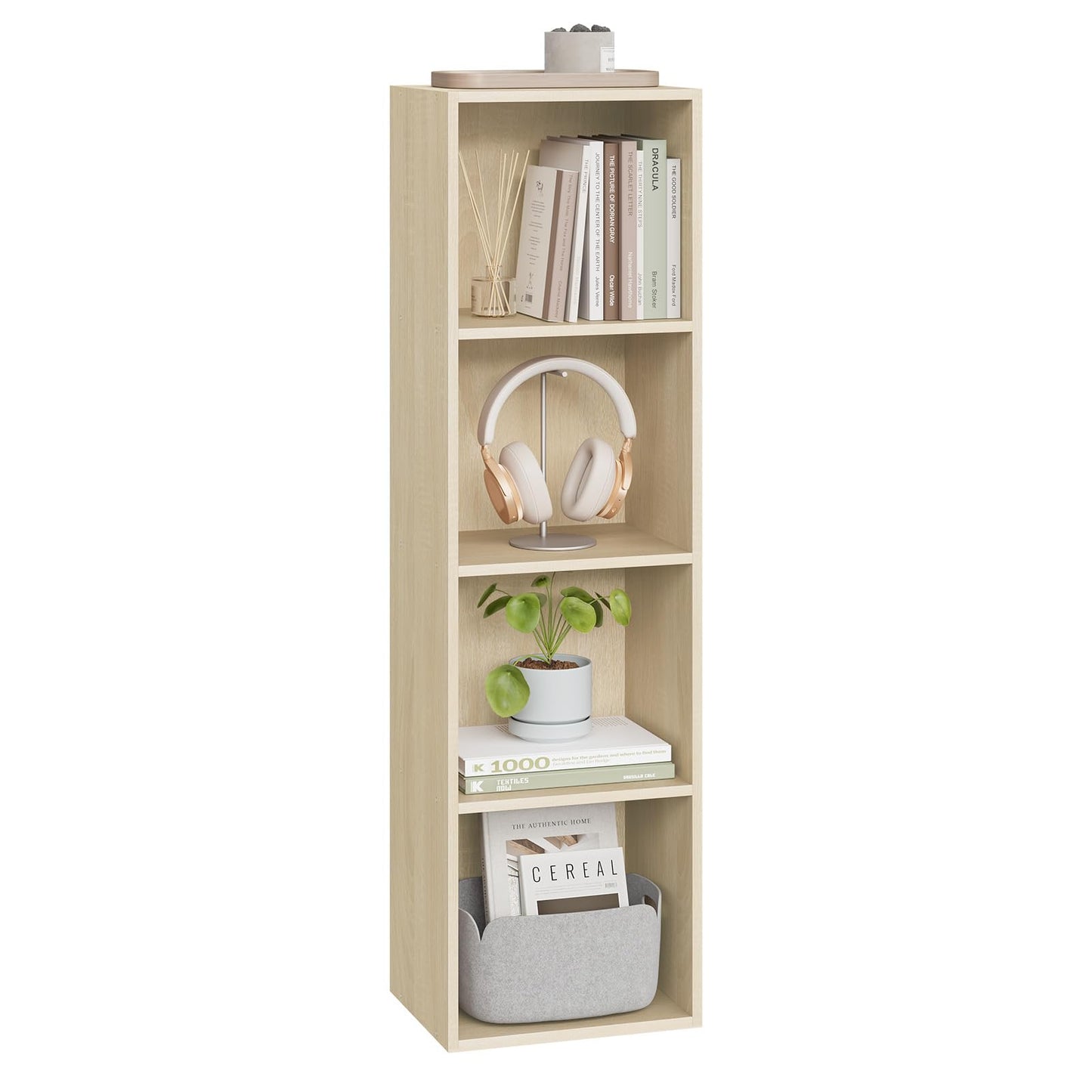 WOLTU Bookcase, White Book Shelf 6 Storage Cubes Unit, Tall Freestanding Bookcases for Living Room,Bedroom