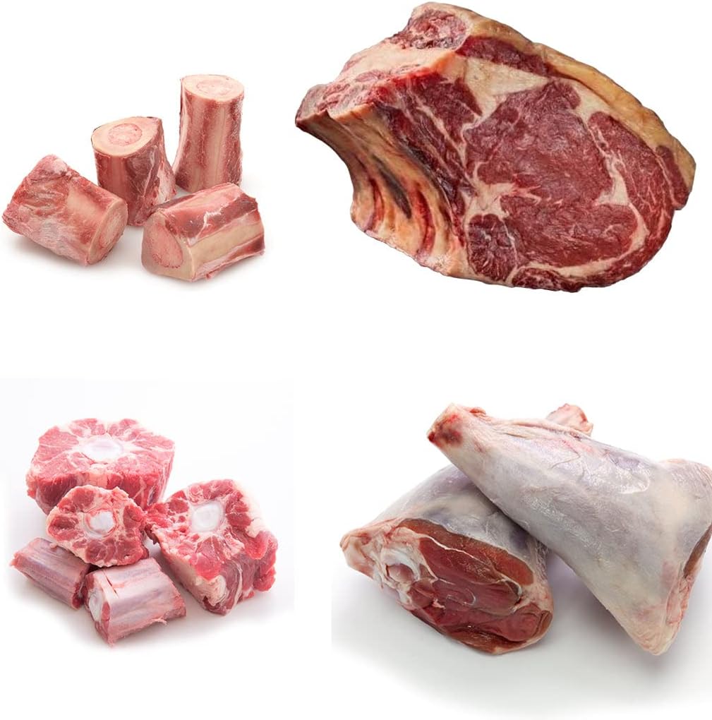 Fresh Grass Fed Meat Box 1 | 4 Premium Cuts: Beef Shanks, Oxtail, Marrow Bones & Beef Ribs