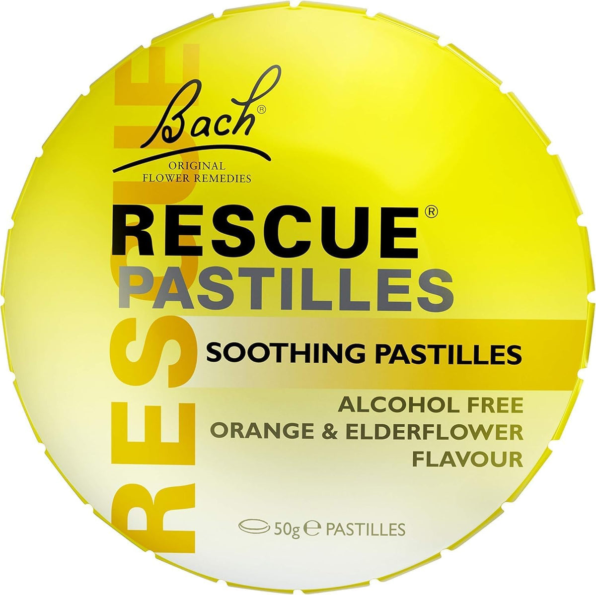Rescue Remedy Pastilles | Orange & Elderflower Flavoured | Daily Support for Stressful Moments | Bach Original Flower Essences | Chewable Pastilles | 50g Travel Tin
