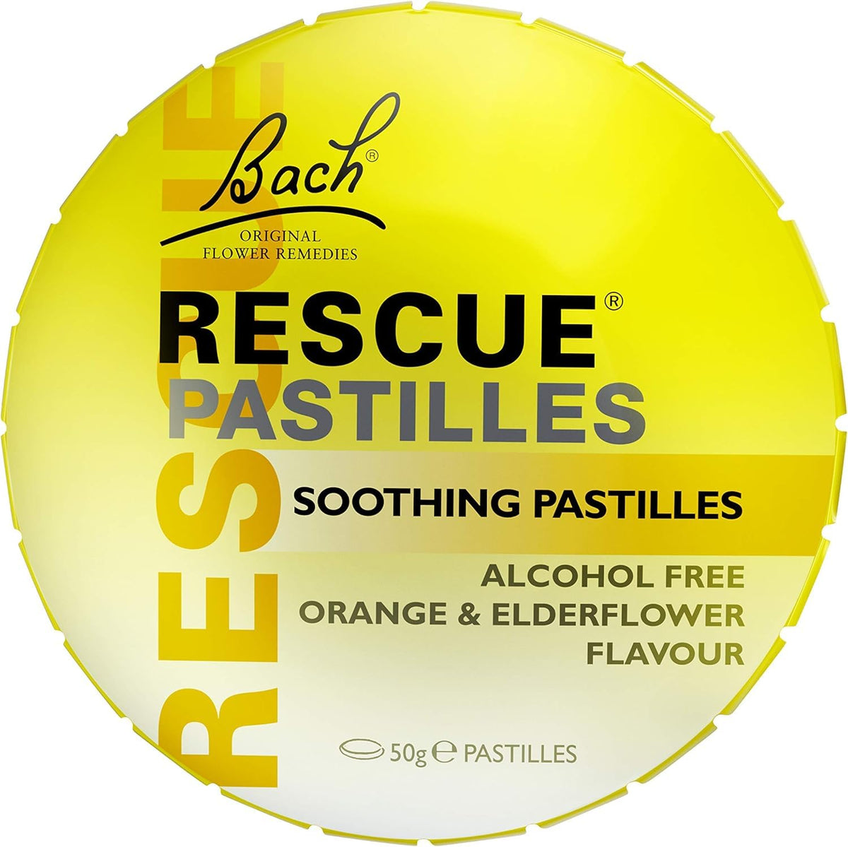 Rescue Remedy Pastilles | Orange & Elderflower Flavoured | Daily Support for Stressful Moments | Bach Original Flower Essences | Chewable Pastilles | 50g Travel Tin