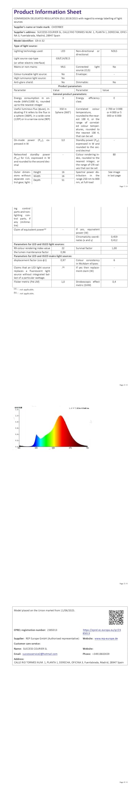 G9 LED Bulbs Warm White 2700K, 3W 350LM, Non-dimmable, 10 Pack