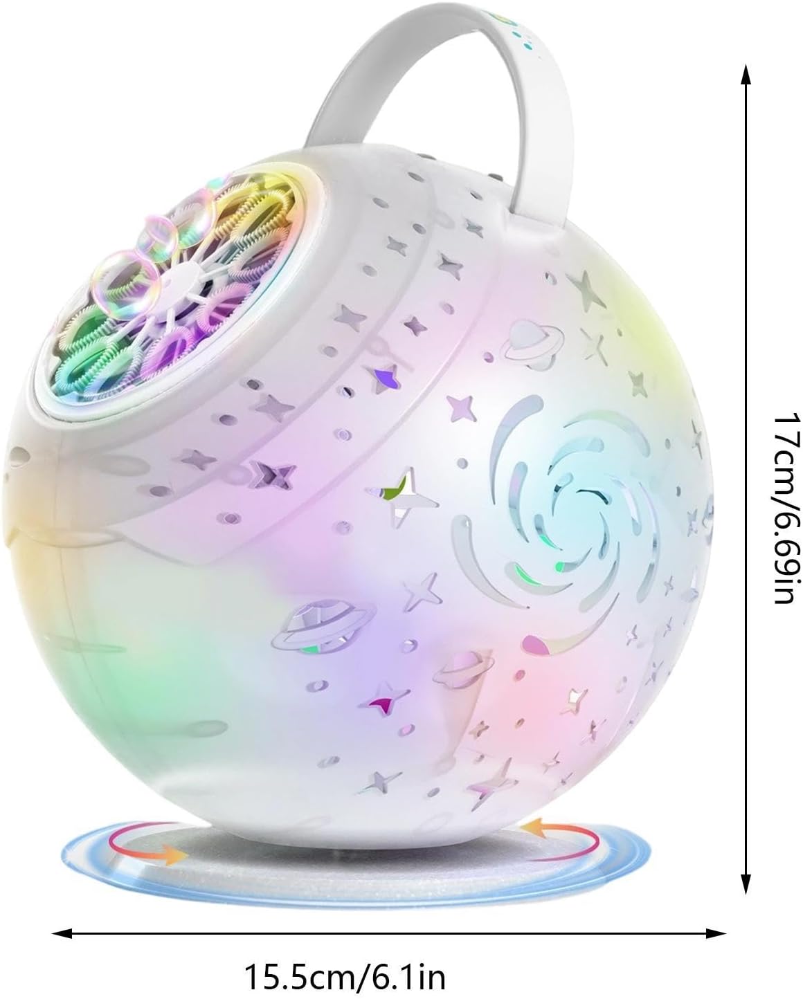 Bubble Machine for Kids Rechargeable with 360° Rotation and