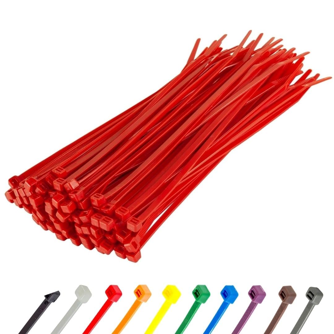 Gocableties Small Silver Cable Ties, 100mm x 2.5mm, Pack of 100, 4” Premium Nylon Zip Ties, Plastic Tie Wraps, Secure Self-Locking Mechanism, for Home, Garden, Office and DIY