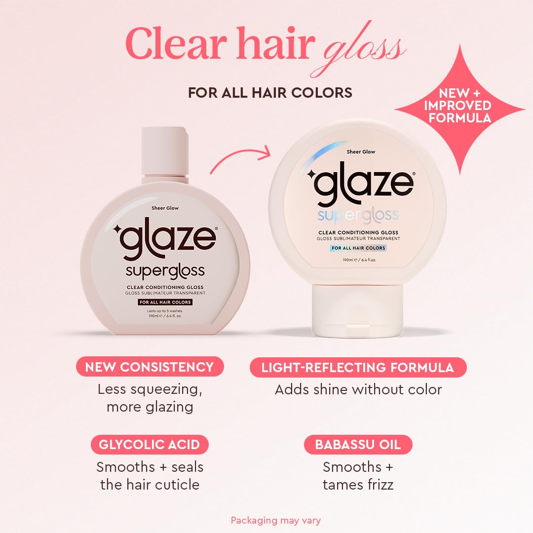 Glaze Supergloss Color Conditioning Gloss – Hydrating Semi-Permanent Colour Hair Gloss & Shine Boost – For Natural, Unbleached Dark Brown Hair – 190ml - Sleek Espresso
