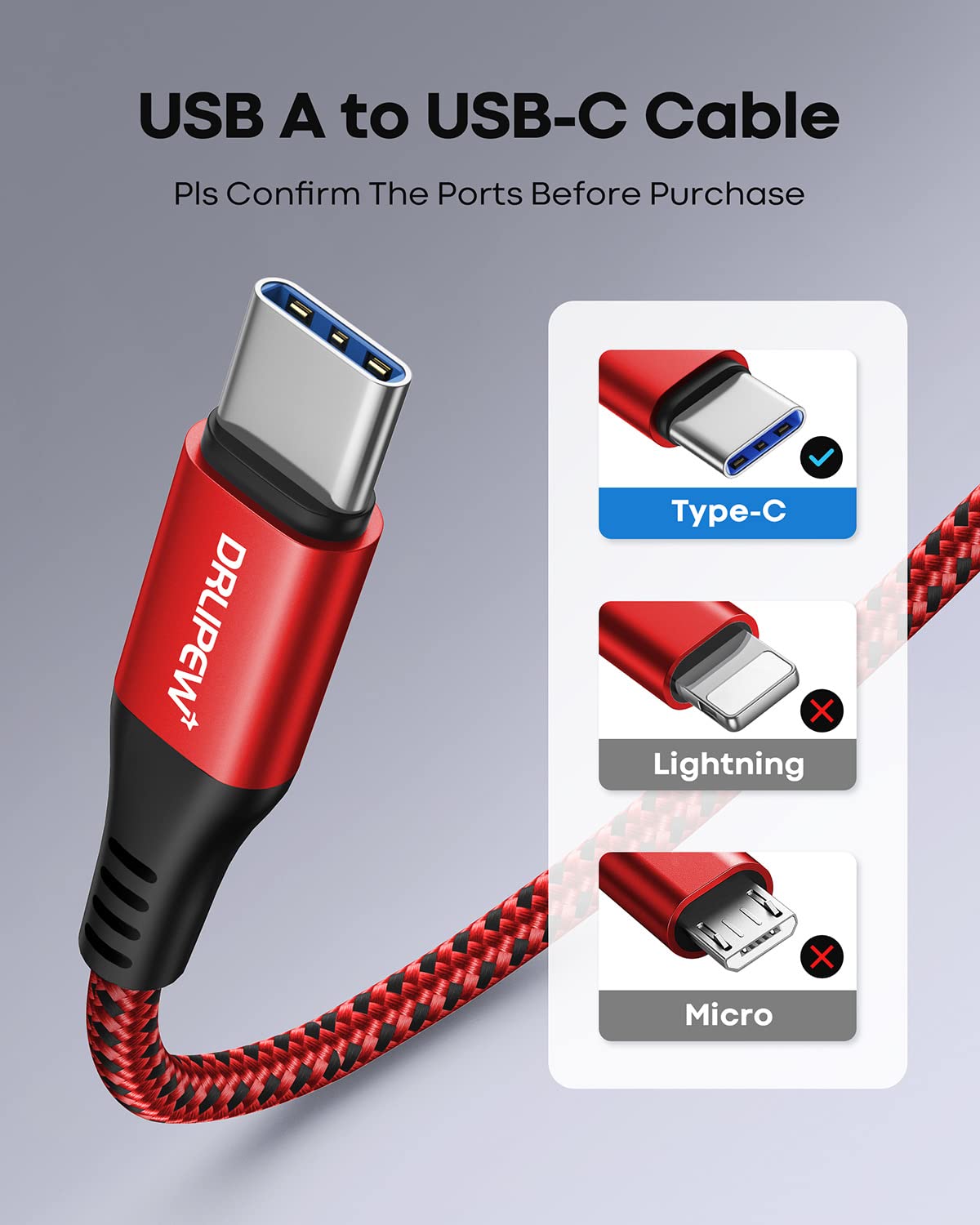 USB C Charger Cable 3M 3Pack,Extra Long USB to USB C Fast Charging Cable Braided,3A USB Type C Lead Fast Charge Compatible with Samsung Galaxy S21 S22 Plus S23 S20 S10,A54 A21s A20e,Xperia,PS5,Switch