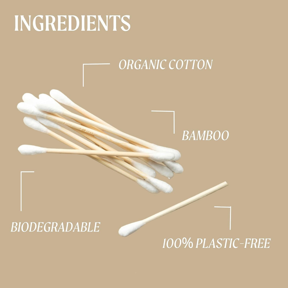 UpCircle Bamboo Cotton Buds - 200 Pieces - Biodegradable, Sustainable, Plastic-Free, Fully Recyclable Ear Buds - A Staple For Any Bathroom