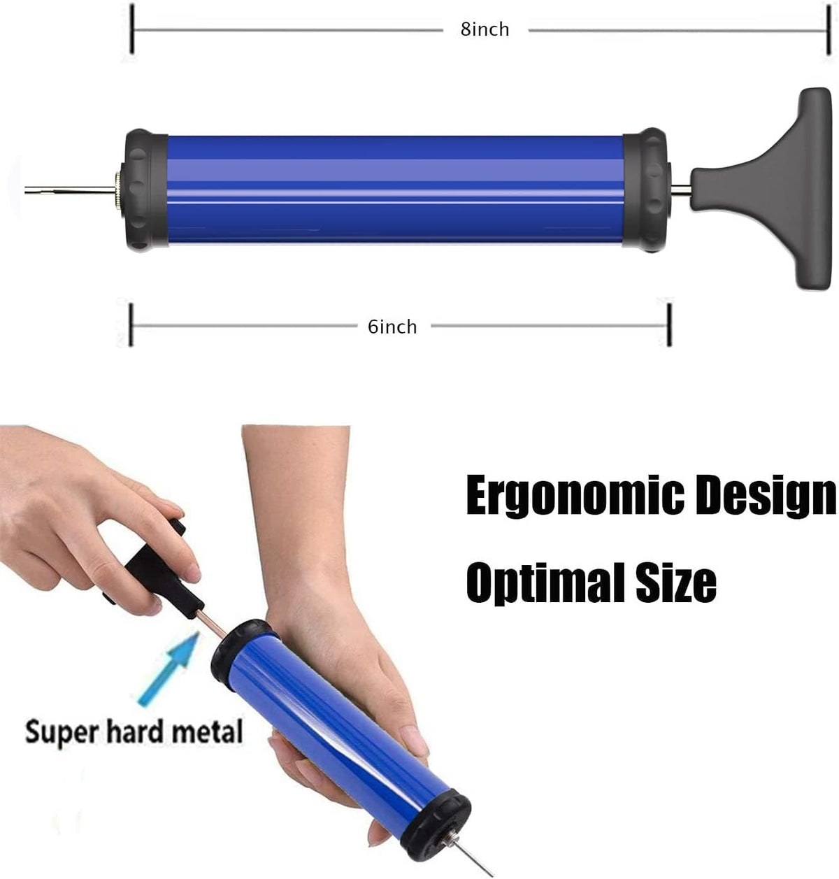 DDUO Portable Ball Pump,Air Pump Inflator Kit with Needle,Nozzle, Extension Hose Hand Pumps for Basketball Football Volleyball Water Polo Rugby Exercise Sports Ball Balloon swimming ring