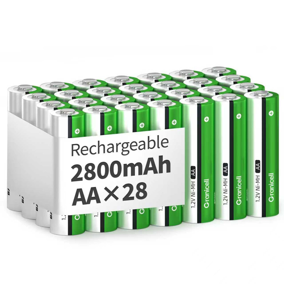 Granicell AAA Rechargeable Batteries (12 Pack), 1100mAh, 1.2V NiMH