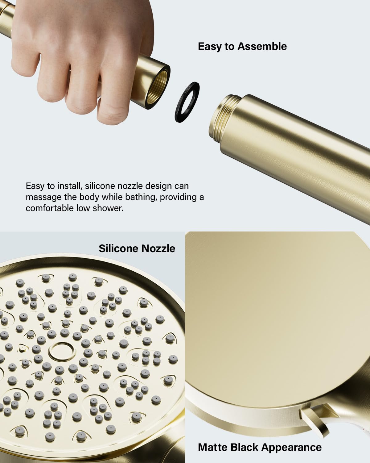 Cobbe Hard Water Filter Shower Head with 1.5m Hose and Holder