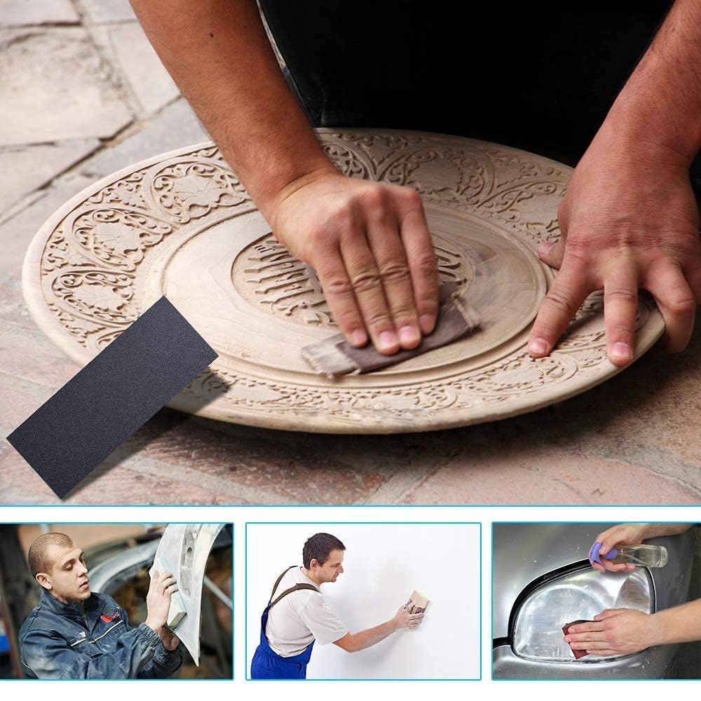STEBRUAM Wet and Dry Sandpaper 220 Grit, Sanding Paper for Car Metal Wood