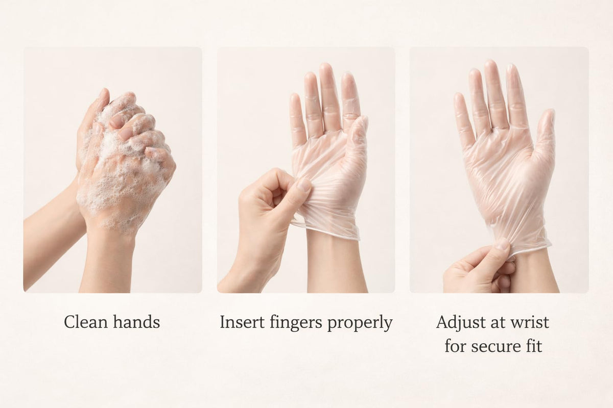 1ABOVE 100 Clear Vinyl Gloves Medium Latex-Free Powder-Free