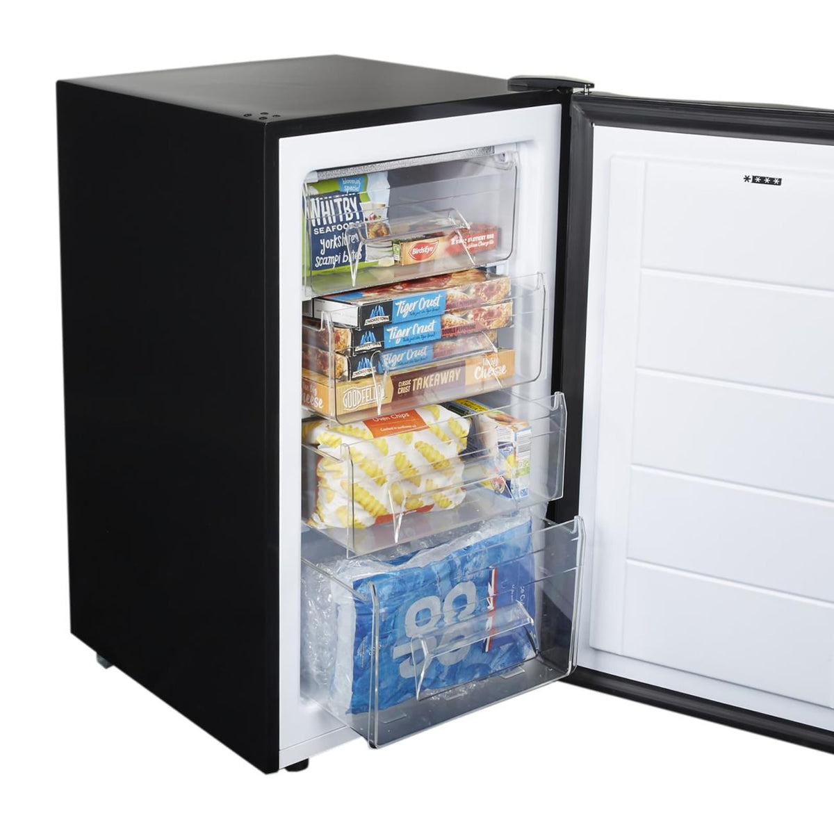SIA UCF50GR Freestanding Under Counter Freezer, 77L Capacity, 4* Freezer Rating, E Rated, 50cm Wide, Reversible Door, Grey, 2 Years Parts & Labour Guarantee