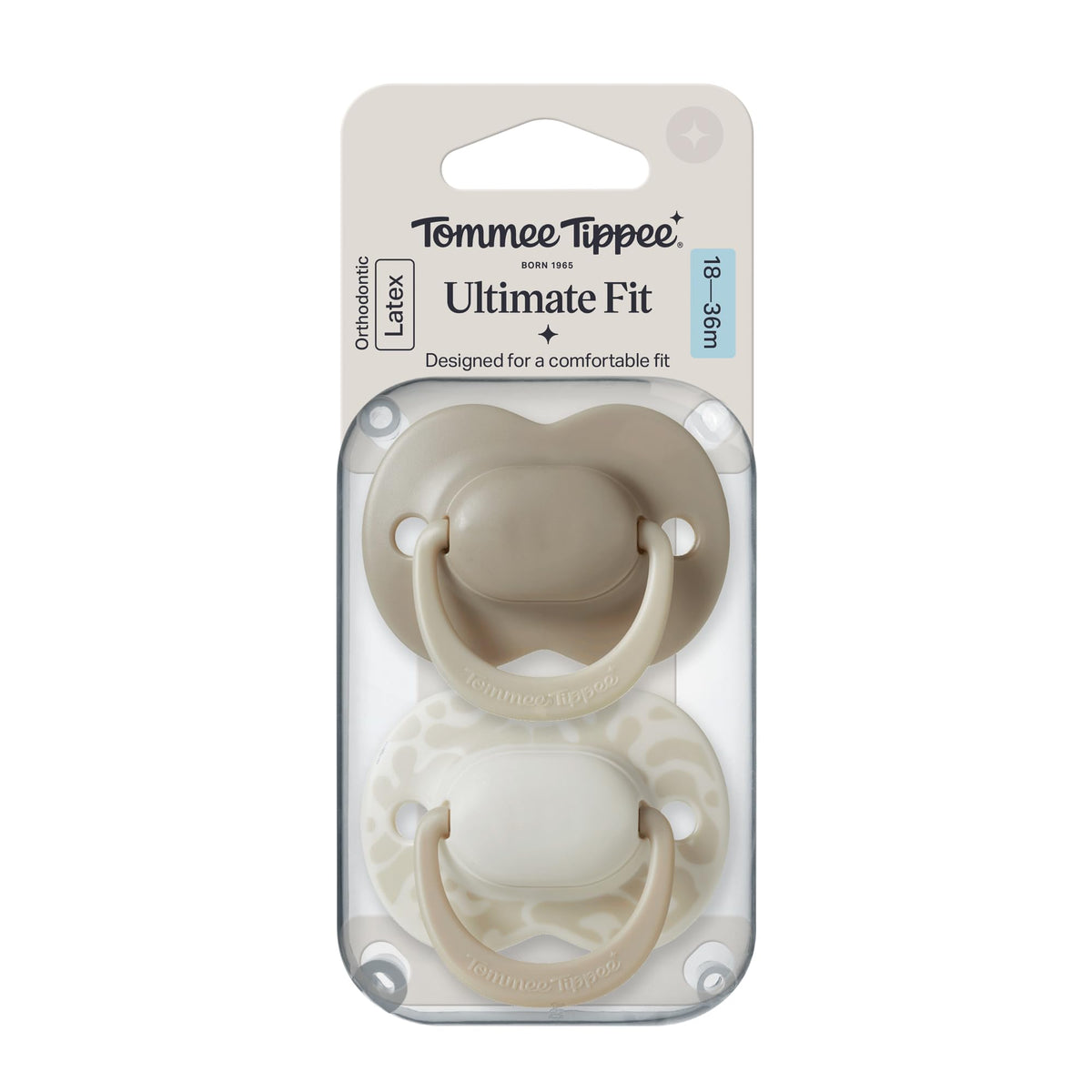 Tommee Tippee Cherry Latex Dummies, 18-36 Months, Pack of 2 Dummiess with 100% Natural Latex baglet