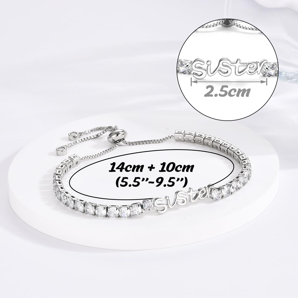Birthday Gifts for Women Girls, Sparkling Cubic Zirconia Tennis Bracelet Gifts, Christmas Mothers Day Graduation Presents for Her