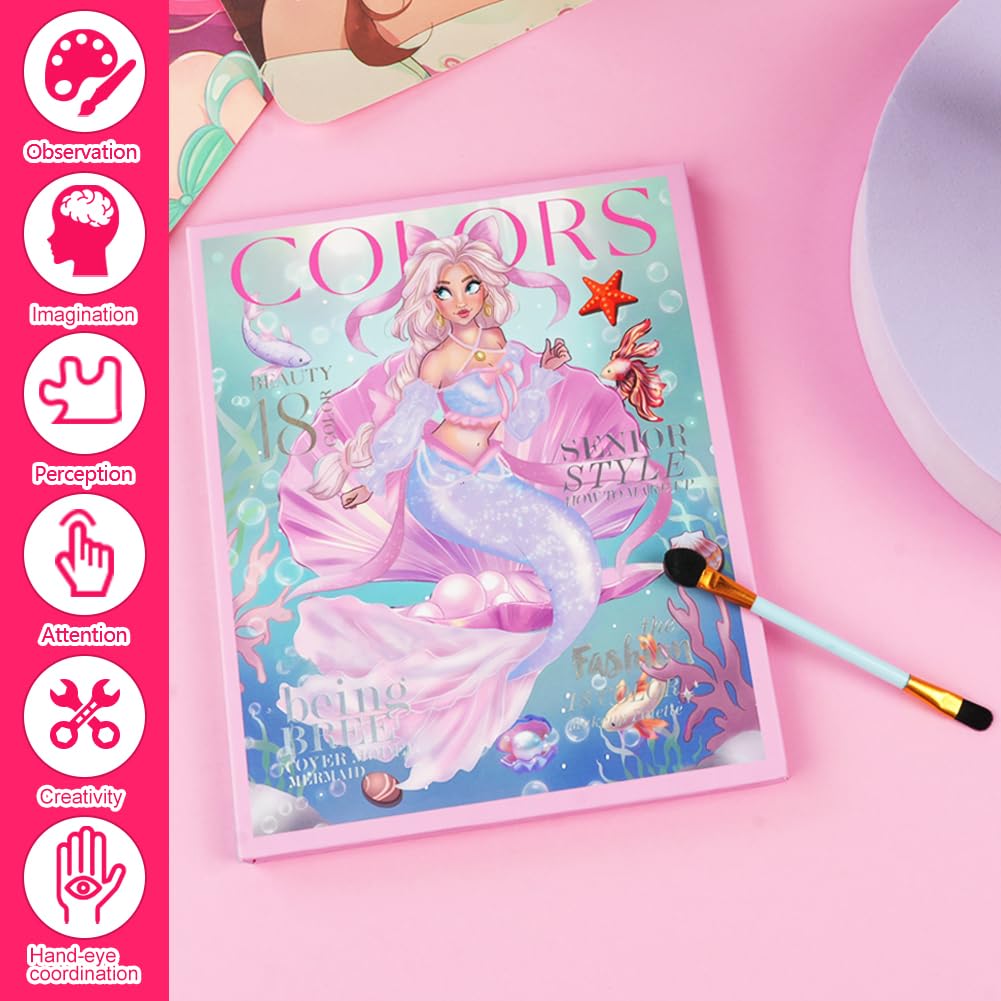 Aomig 18 Colors Kids Makeup Sets for Girls, Washable Children's Make Up Kit with Mirror, Non-Toxic Cosmetic Beauty Set Gift for Kids, Princess Pretend Play Games Toys Birthday
