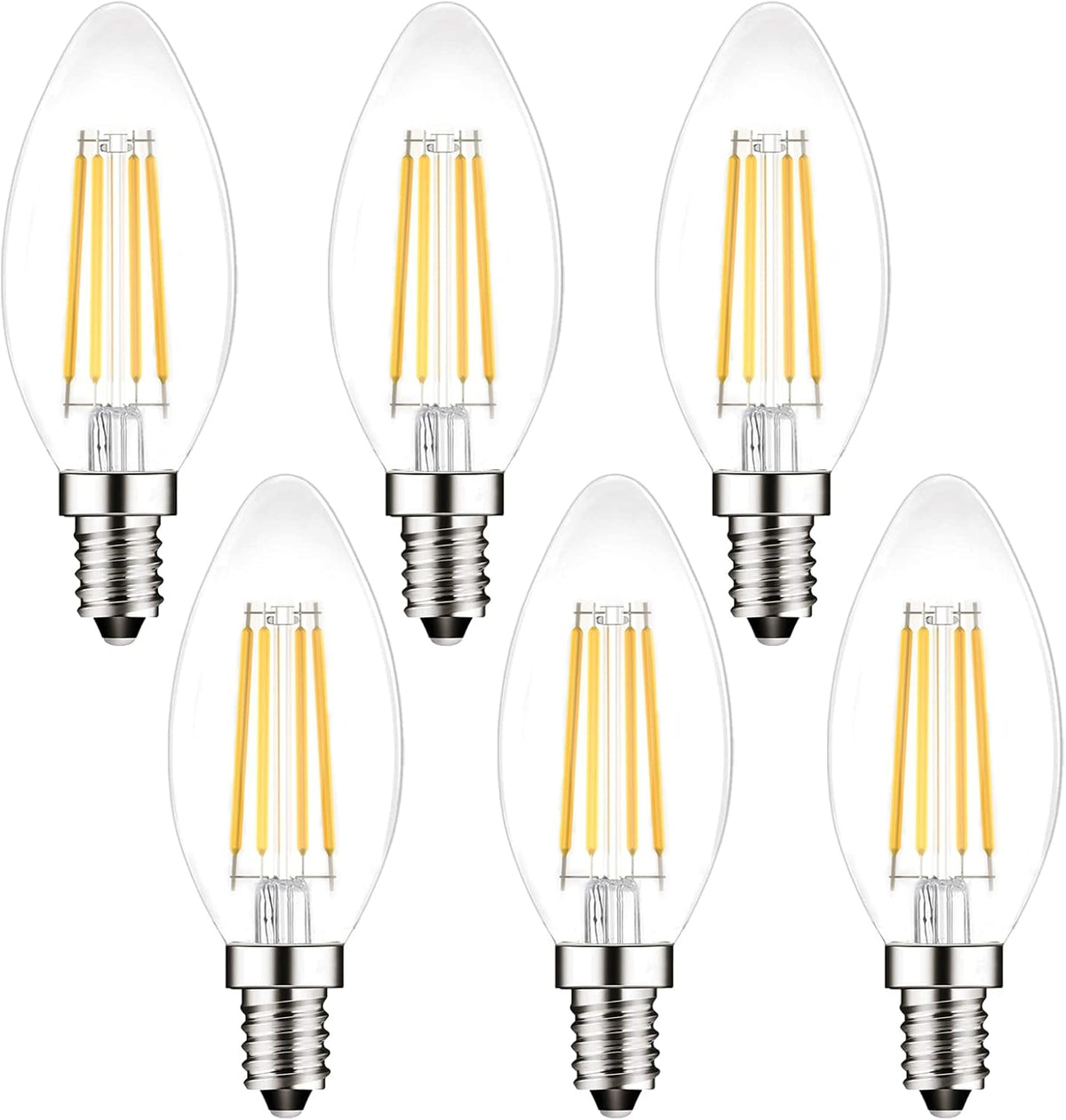 E14 Led Light Bulb,Equivalent 40W (4W LED), Warm White 2700K,Pack of 6