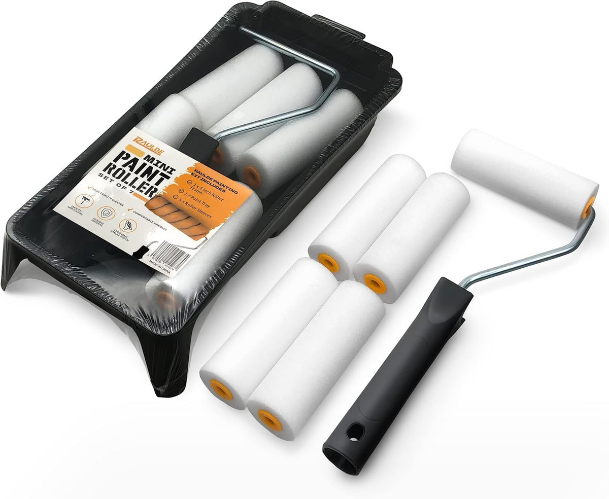 RAULDE Paint Rollers and Trays Set of 21- Roller Sets for Painting - Paint Brush and Rollers Set - Rollers for Painting - Wall Paint Roller - Home Painting Kit
