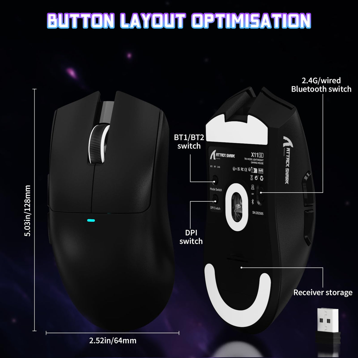 ATTACK SHARK X11 SE Wireless Gaming Mouse for PC/Xbox/PS/Mac
